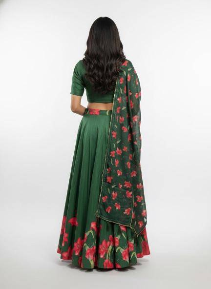 Artriddhs Dola silk D NO DEGITAL 11 Green Designer lehengha choli wholesale